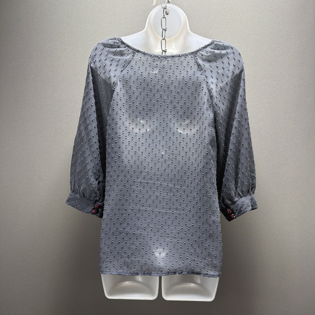 Matilda Jane Blouse Womens XS Blue Swiss Dot Castle Rock Paint by Numbers Top