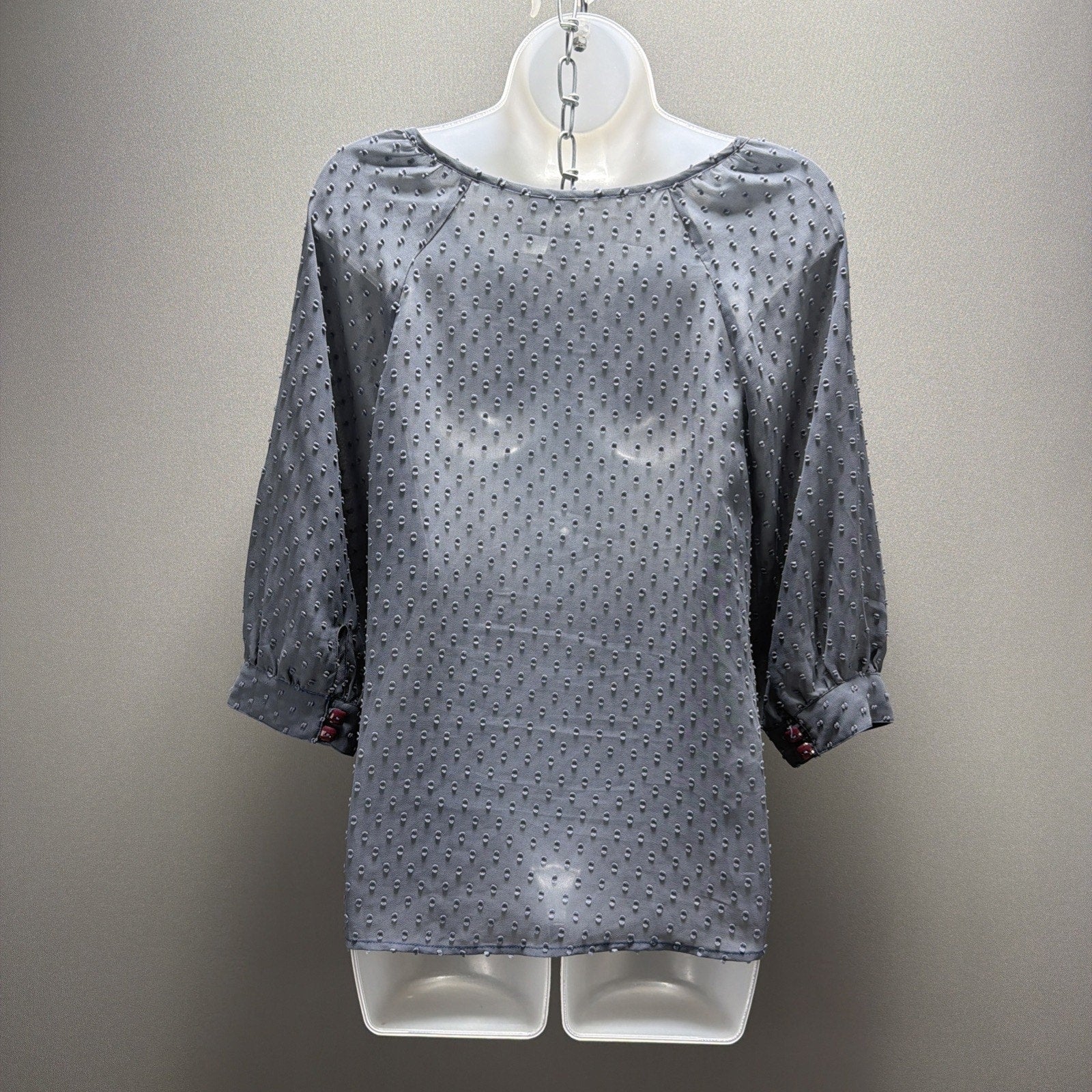 Matilda Jane Blouse Womens XS Blue Swiss Dot Castle Rock Paint by Numbers Top