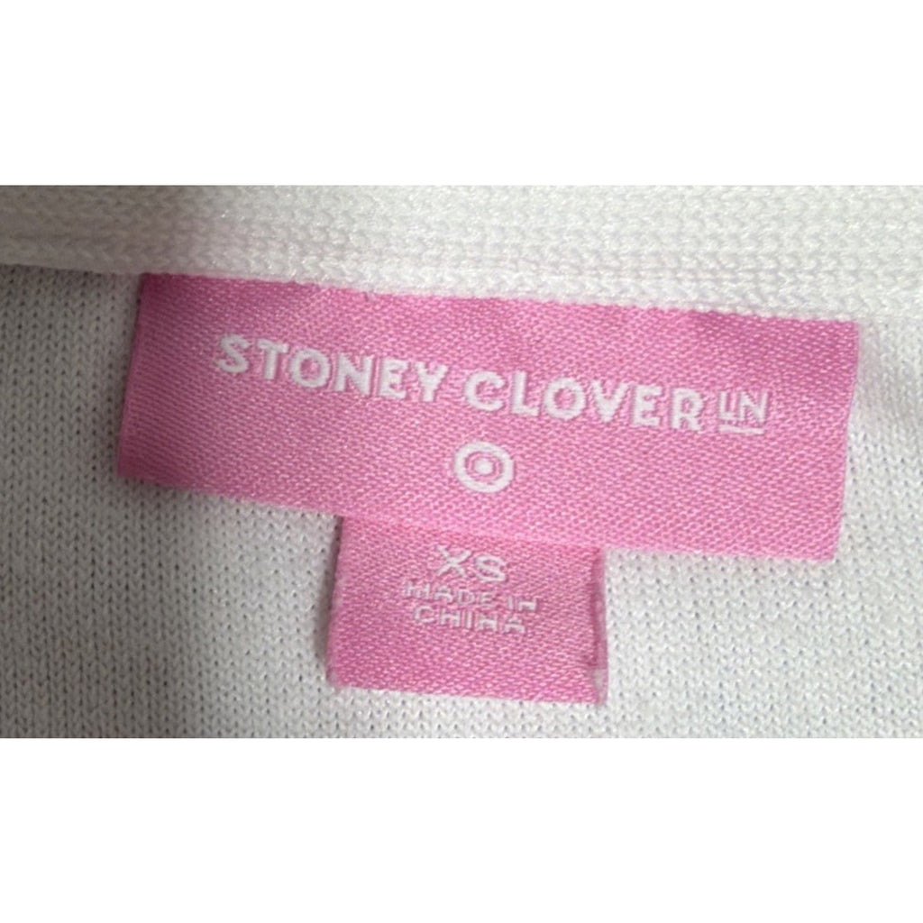 Stoney Clover Lane x Target Cropped Half Zip White terry Sweatshirt XS