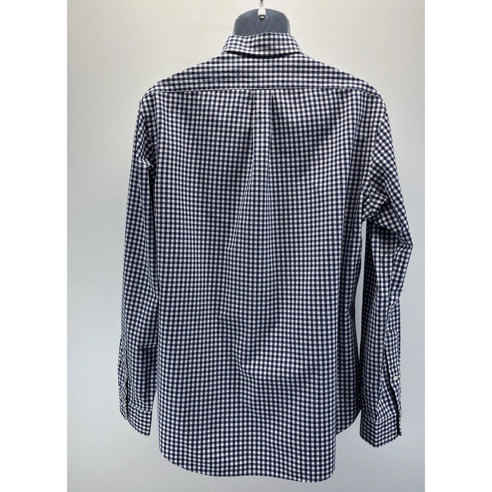 Ralph Lauren Gingham custom fit 100% Cotton Long sleeve Shirt Navy / White L