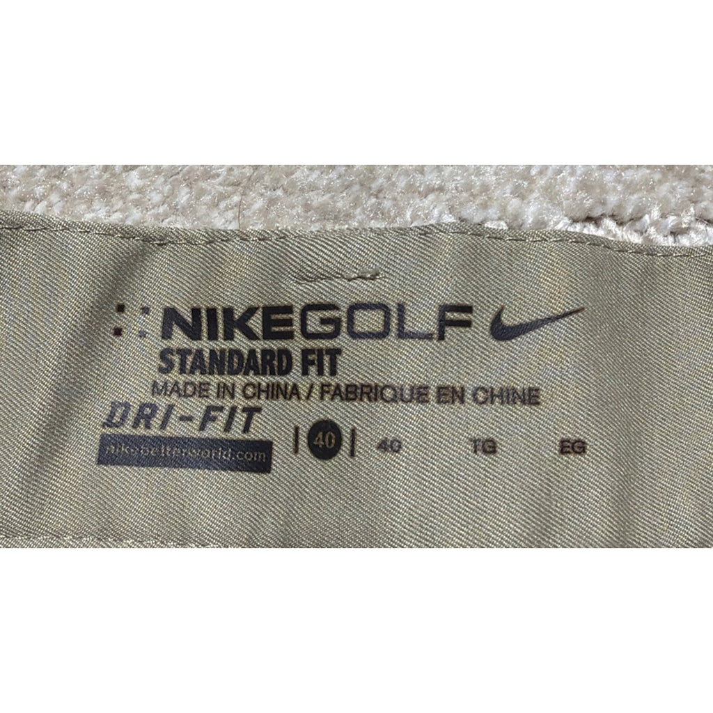Nike Golf Shorts Men Size 40 Biege Dri-Fit Standard Fit Pockets Stretch Golf