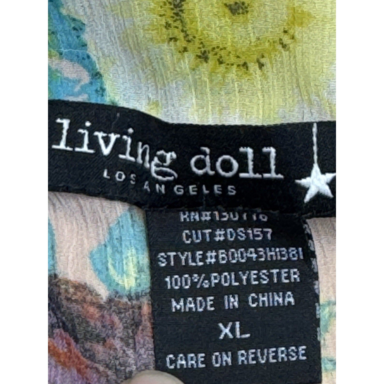 Living Doll Floral Flower Long Sleeve Button Up Shirt Top Adult Women's M Medium