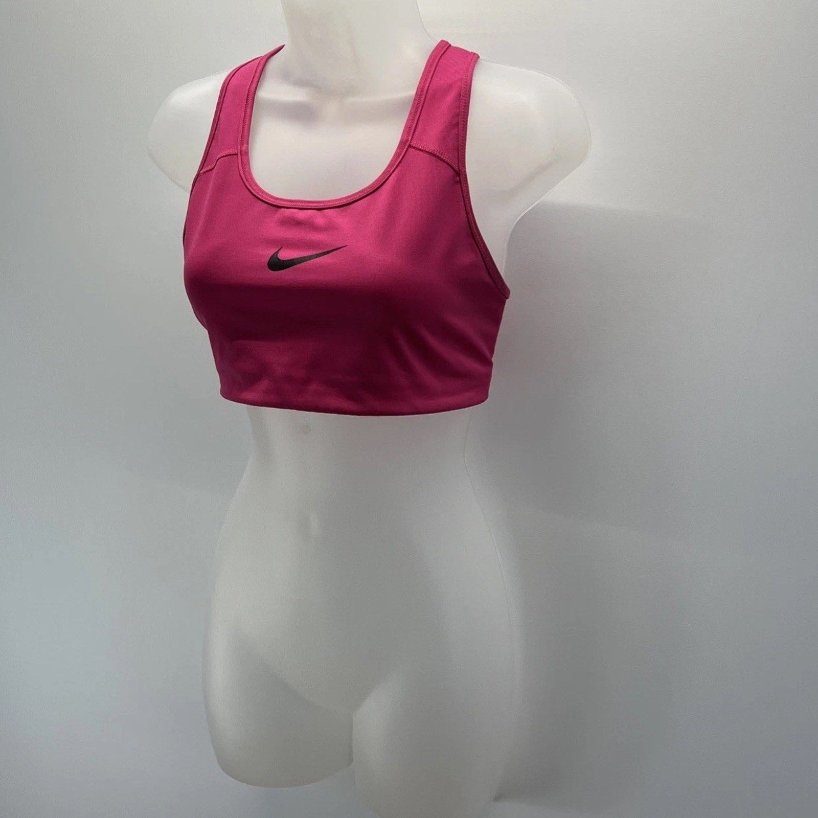 Nike Women’s Size M Dry-Fit Sports Bra pink Racerback Logo Swoosh EUC