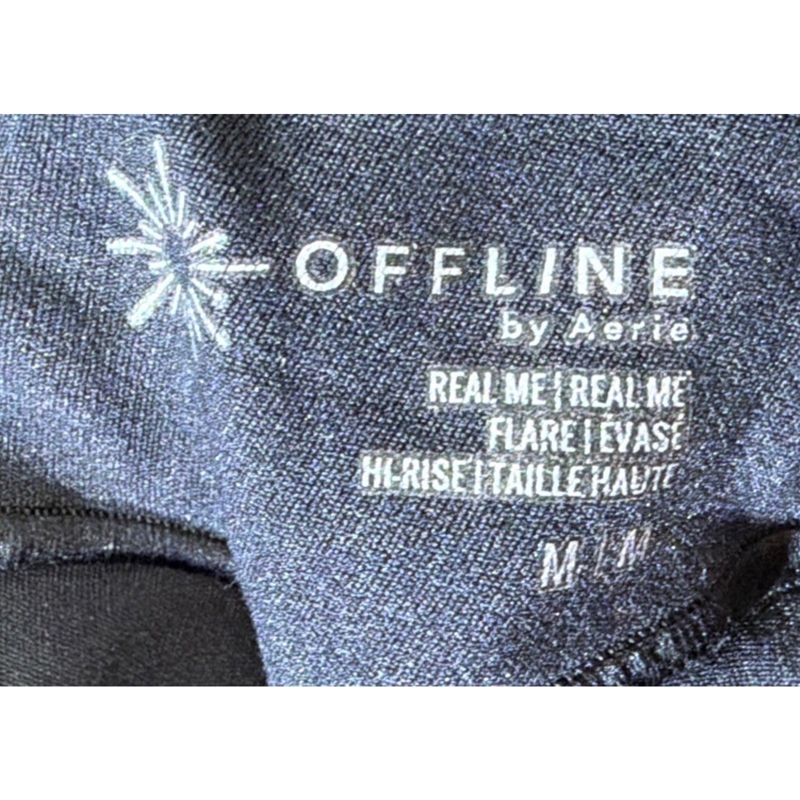 OFFLINE By Aerie Size M Marbled Gray Real Me Double Crossover Flare Legging