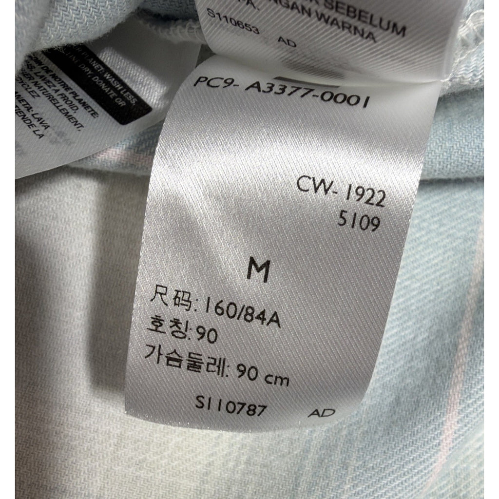 Levi's WoMen's Blue White Plaid Flannel Button-Up Shirt Long Sleeve M