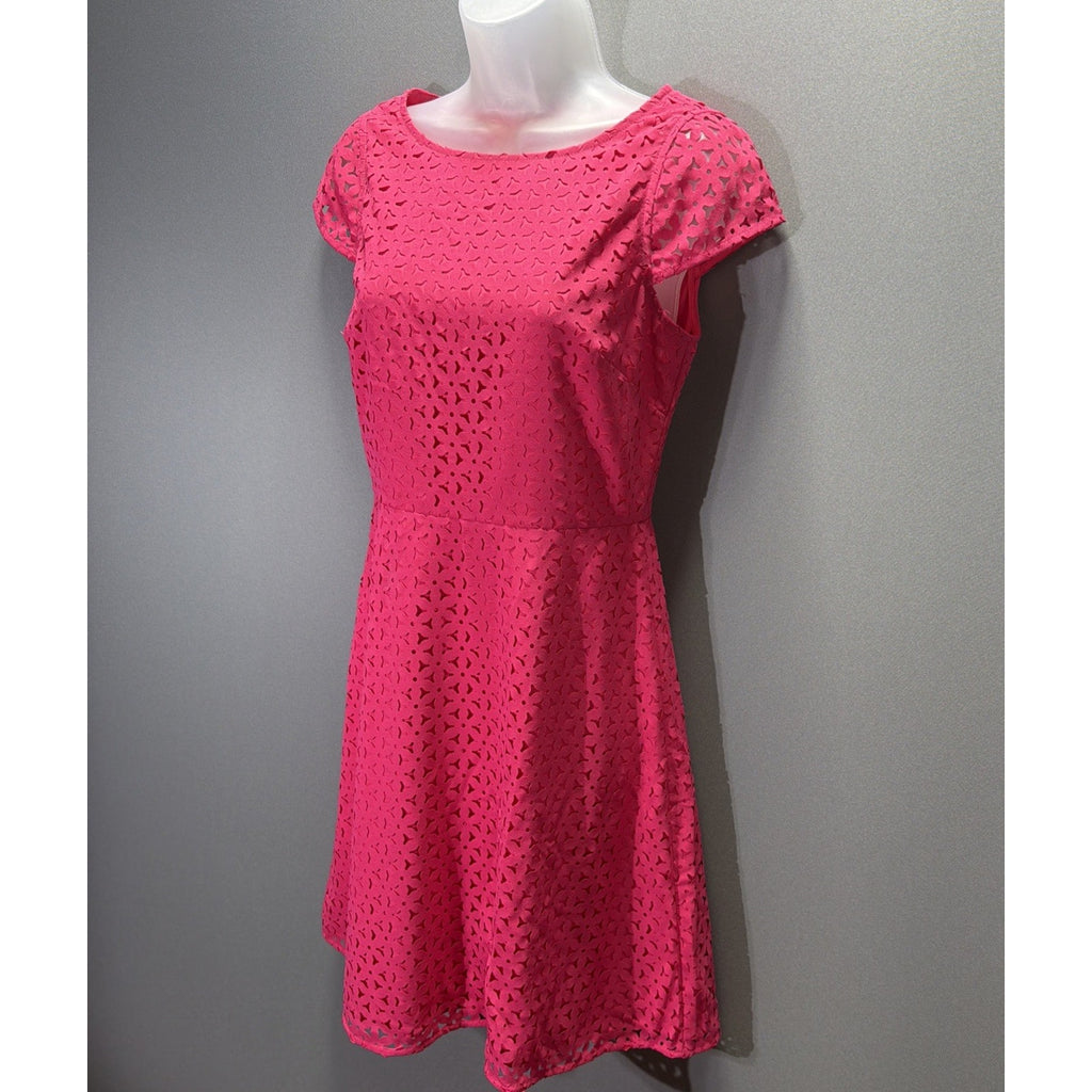 J.Crew Women’s Size 2 Pink Laser Cut Eyelet Fit & Flare Lined Cocktail Dress