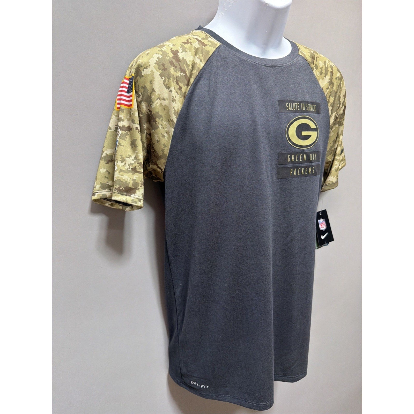 Green Bay Packers Nike Dri Fit Men's Salute to Service On Field Shirt Small New