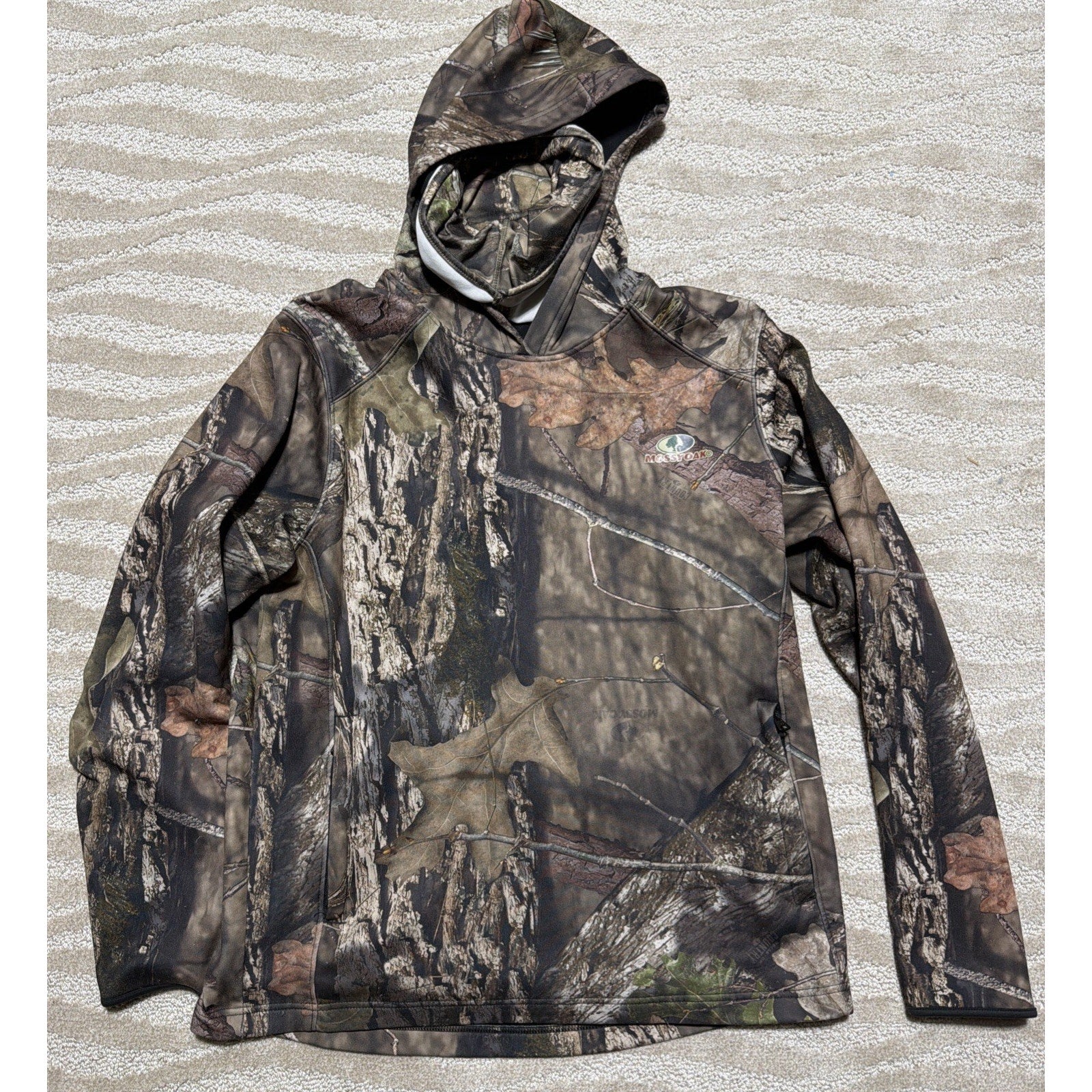 Mossy Oak Break Up Country Fleece Camo Hoodie Mens M Sweatshirt Pockets Hunting
