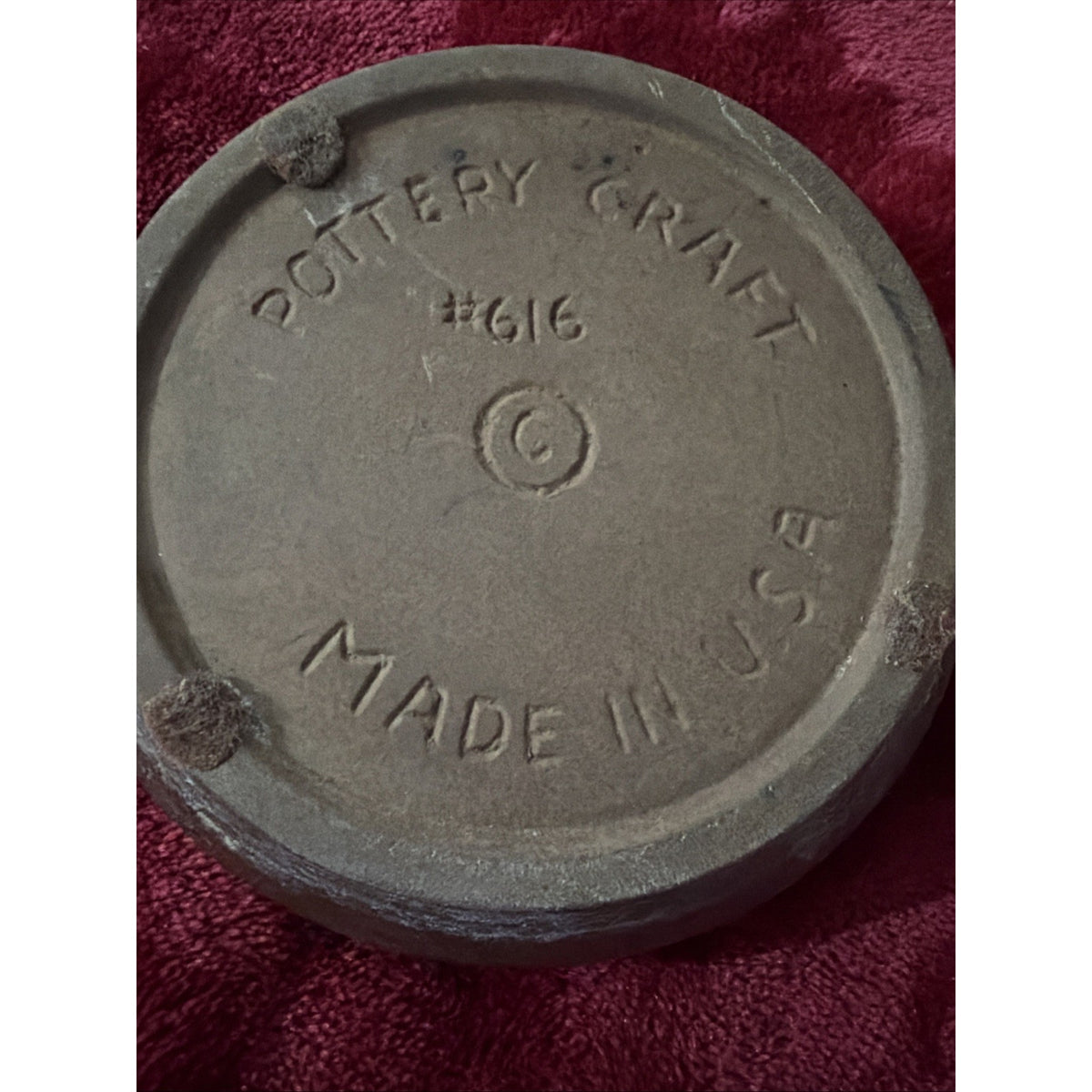 1960's 2pc Pottery Craft Stoneware 5" Planter Pot With Base USA #611 & #616