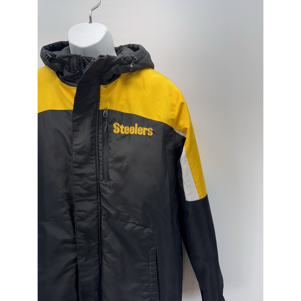 NFL Pittsburgh Steelers Jacket Full Zip Hooded Coat Men’s Size Medium