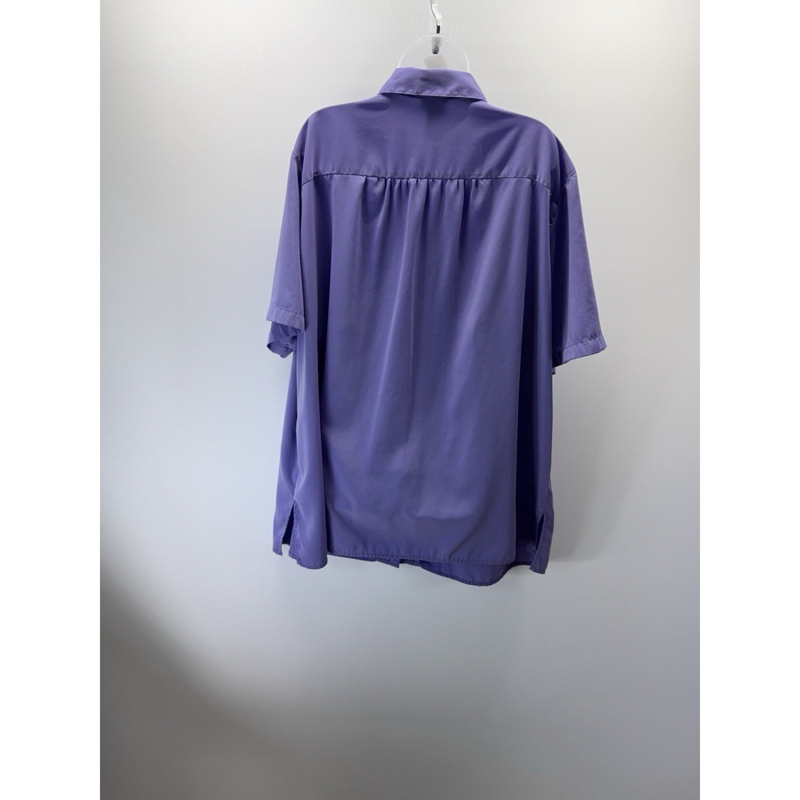Only Necessities Button Up Blouse Plus Size 2X Purple Short Sleeve
