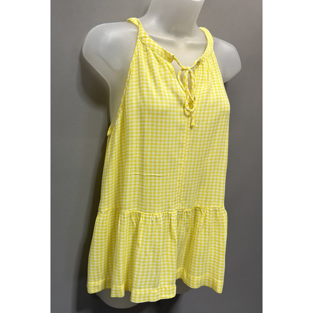 Loft Women's Size M Yellow Peplum Sleeveless Top