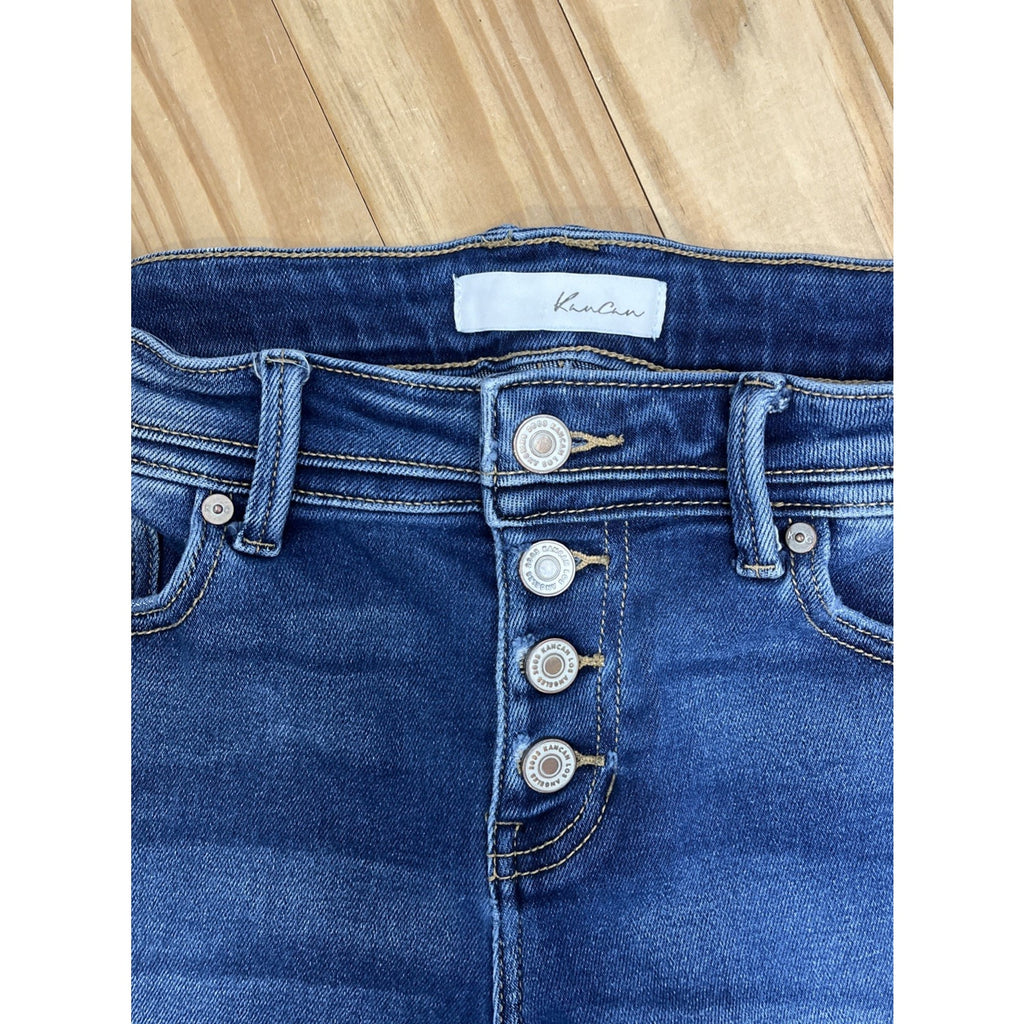 Kancan Skinny Distressed Button Fly Denim Jeans Womens 7/27