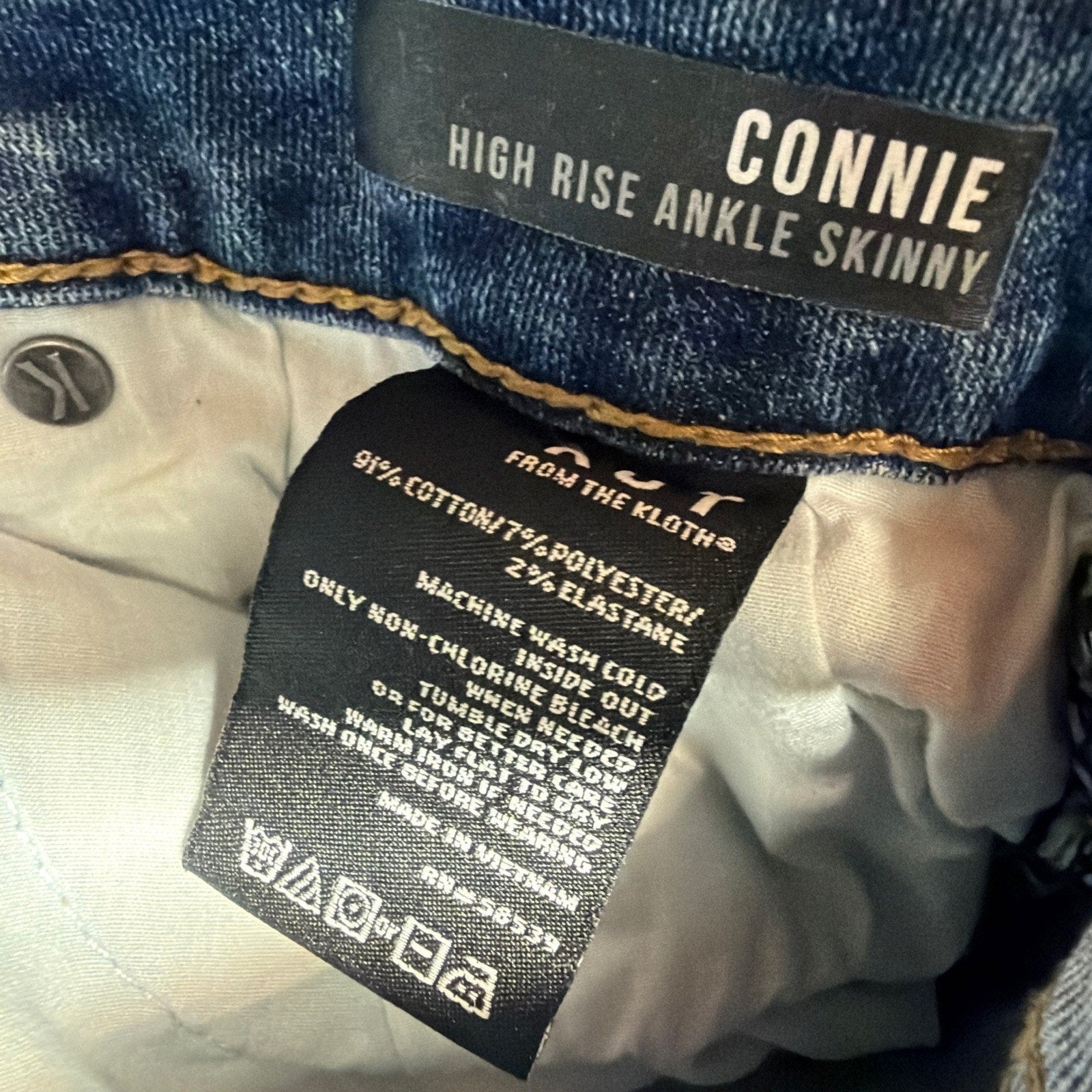 Kut From The Kloth Connie High Rise Ankle Skinny Womens Jeans Button Fly Size 8
