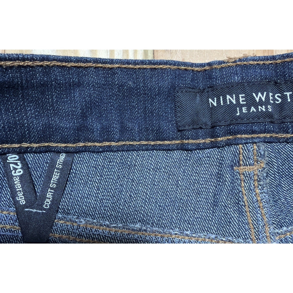 Nine West Women's Size 10/29 High Rise Court Street Straight Leg Blue Jean