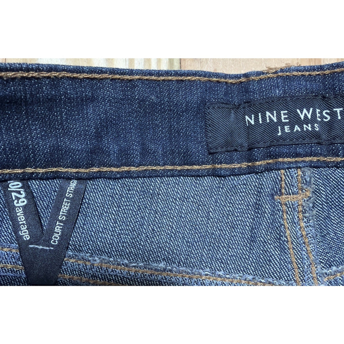 Nine West Women's Size 10/29 High Rise Court Street Straight Leg Blue Jean