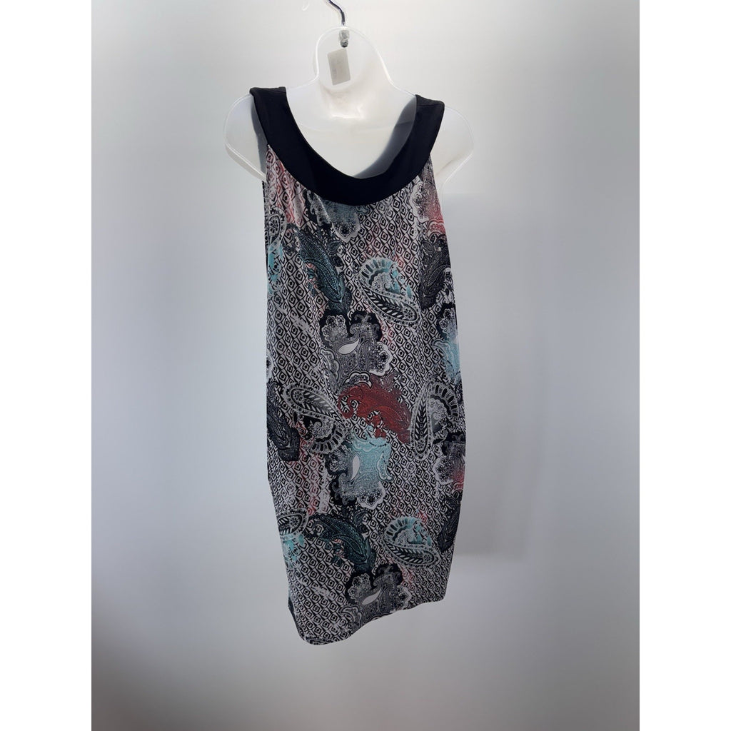 Liz Mccoy Sleeveless Paisley Black, White& Blue Blouse Women’s Plus Size 3X