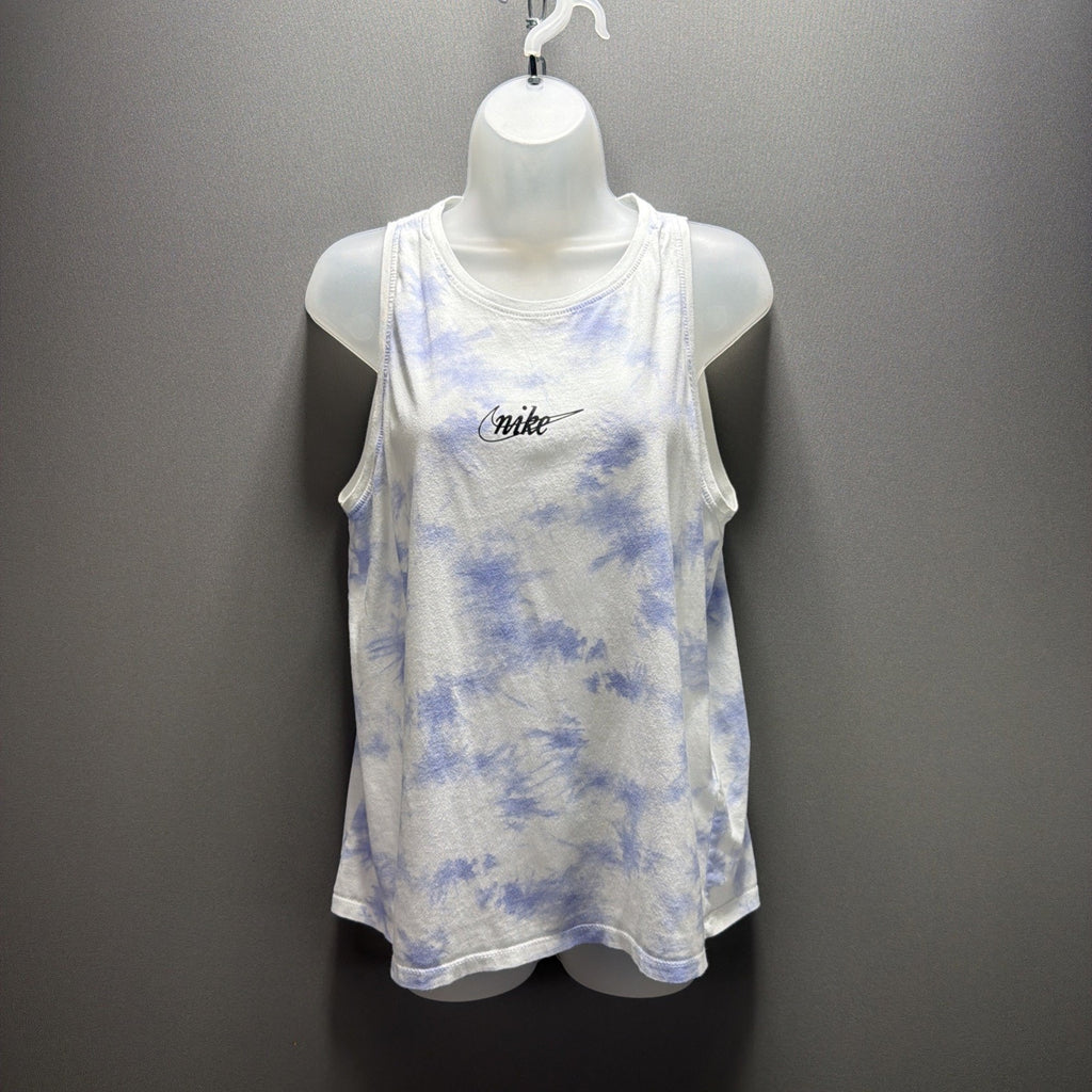 Nike Womens Blue White Tie Dye Tomboy Tanktop Size Large