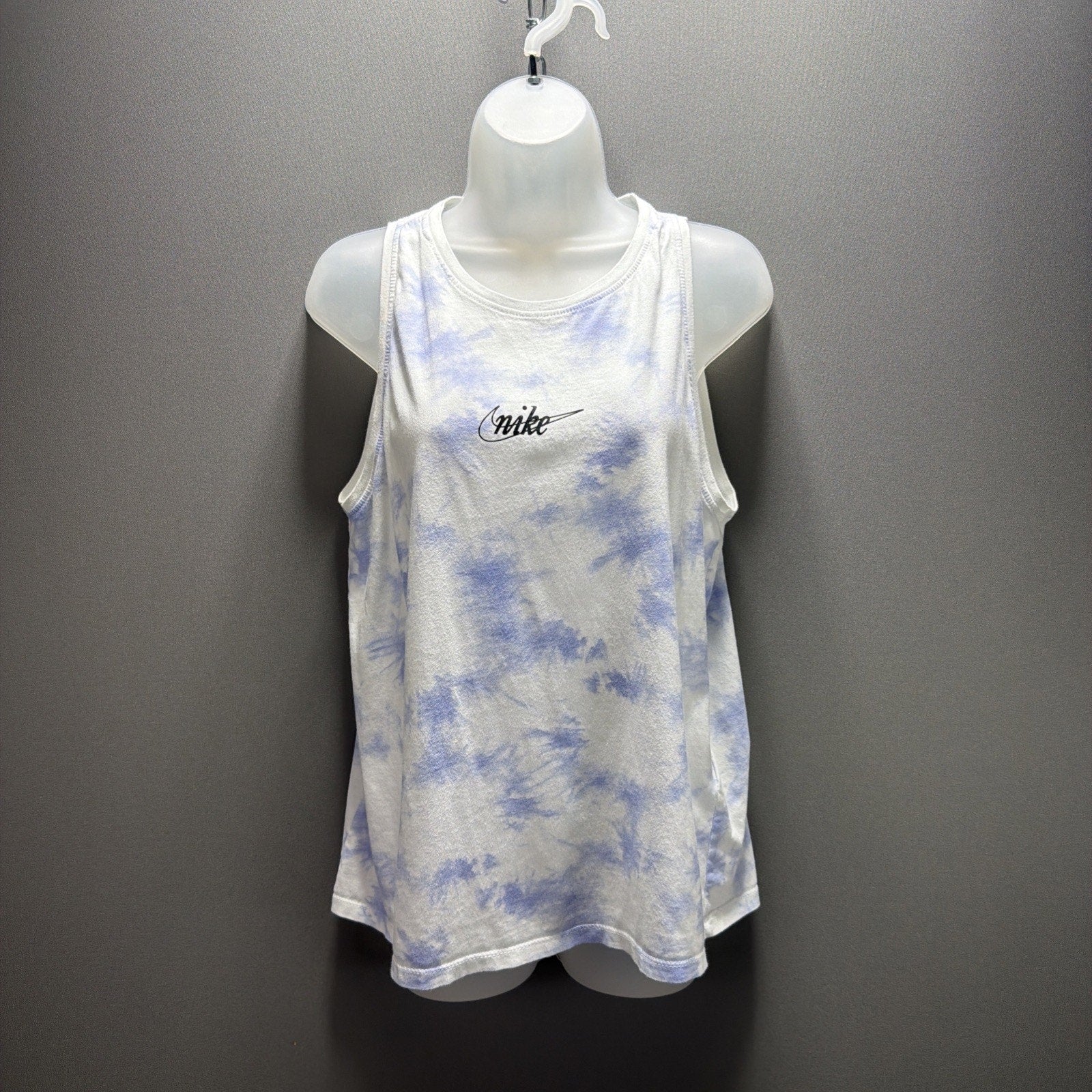 Nike Womens Blue White Tie Dye Tomboy Tanktop Size Large