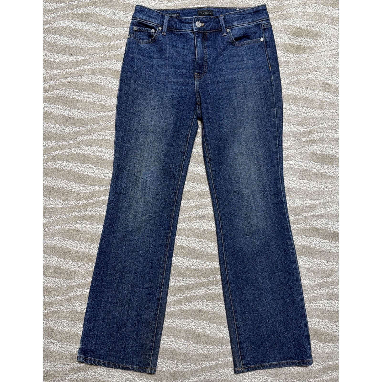 Talbots Jeans Womens 4 P Blue Barely Boot Five-Pocket Bootcut Stretch 29x28