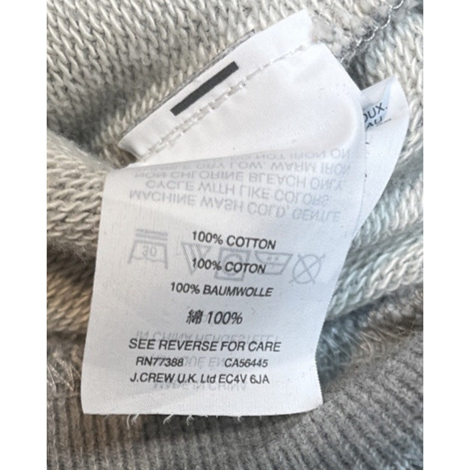 J Crew Super Soft Gray French Colors Sweatshirt Size S EUC