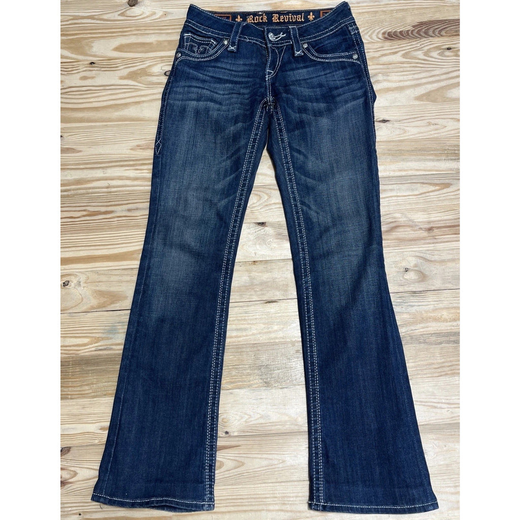 Rock Revival Size 26 Deborah Boot Blue Denim Jeans