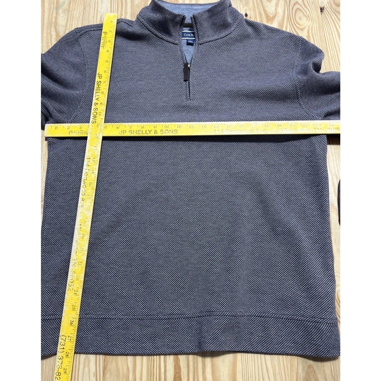 CLUB ROOM DOTTED GRAY LARGE HALF ZIP MOCK NECK SOFT SWEATER MENS