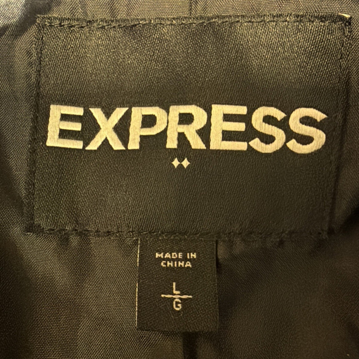 Express Coat Womens Large Blue Boucle Wool Blend Belted Double Breasted Peacoat