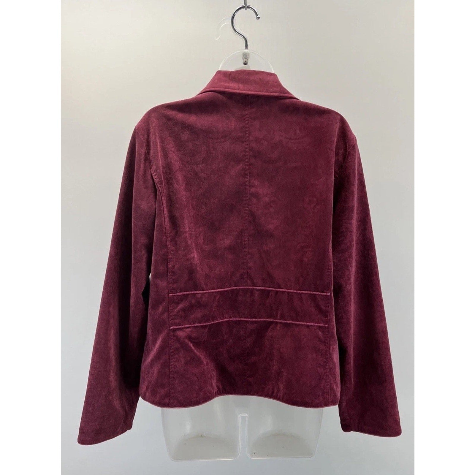 Chico's Women's Corduroy Paisley Burgundy Jacket Chico’s Size 2 = US Size 12 L