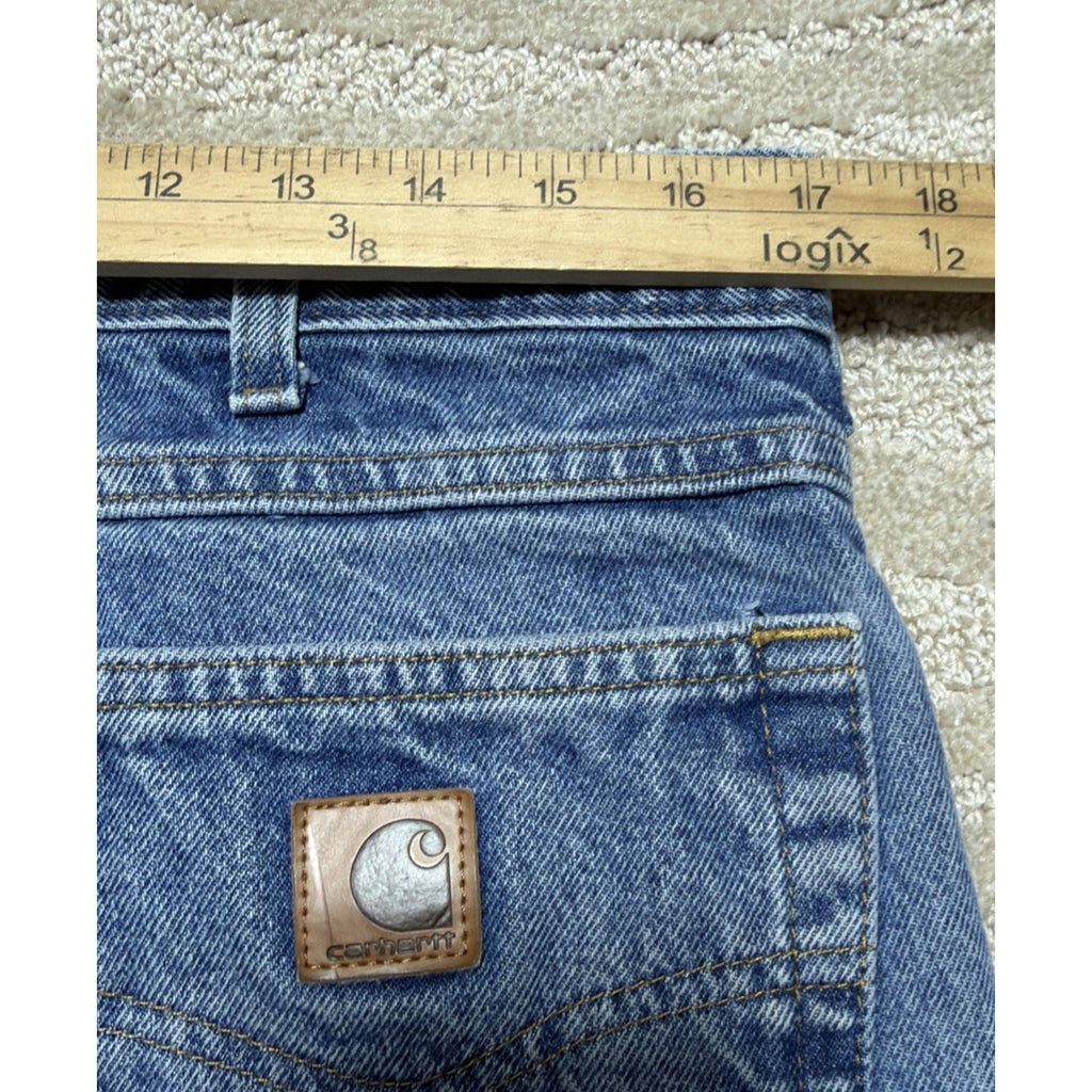 Carhartt B17 DST Relaxed Fit Straight Leg Jeans Mens 34x28 Workwear Blue Denim