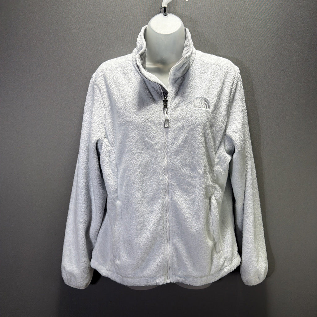 The North Face Osito Women’s White Full Zip Logo Mid-Length Jacket Size L