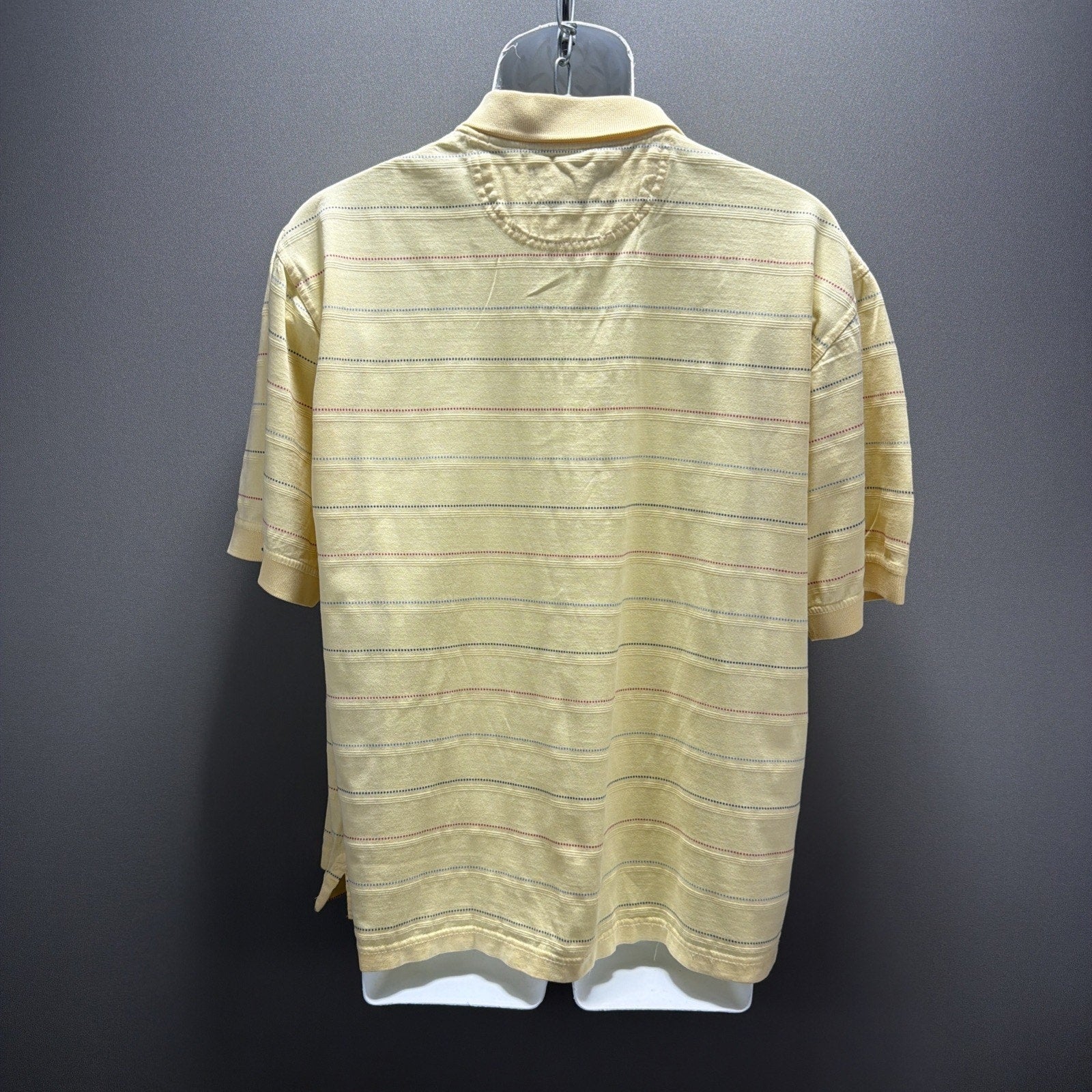 Greg Norman Shirt Mens Medium Pale Yellow Short Sleeve Golf Polo