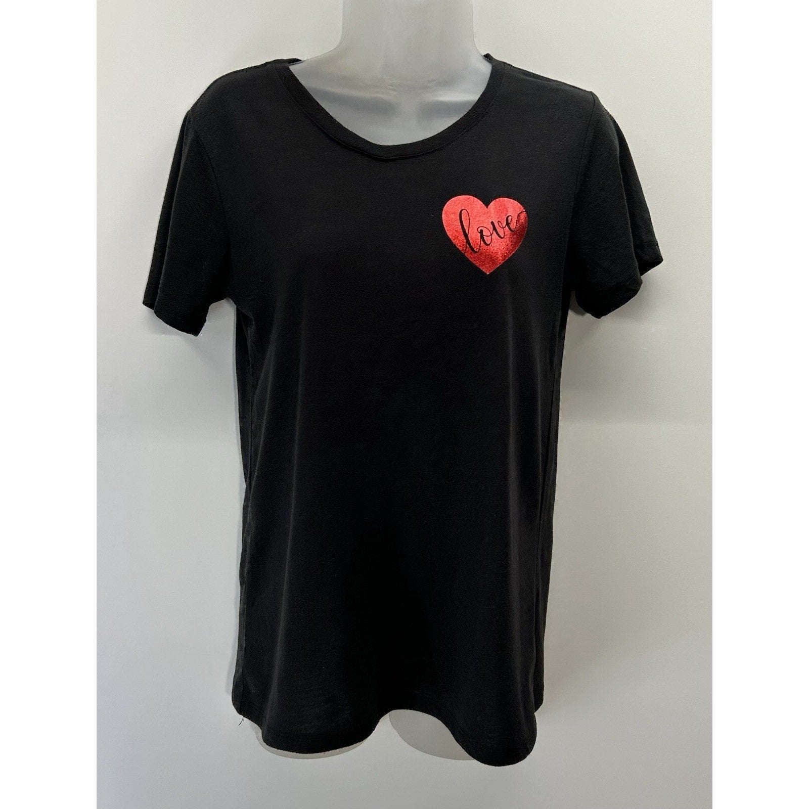 Celebrate! Valentine's Day Black Small - Polyester Short Sleeve Love Logo