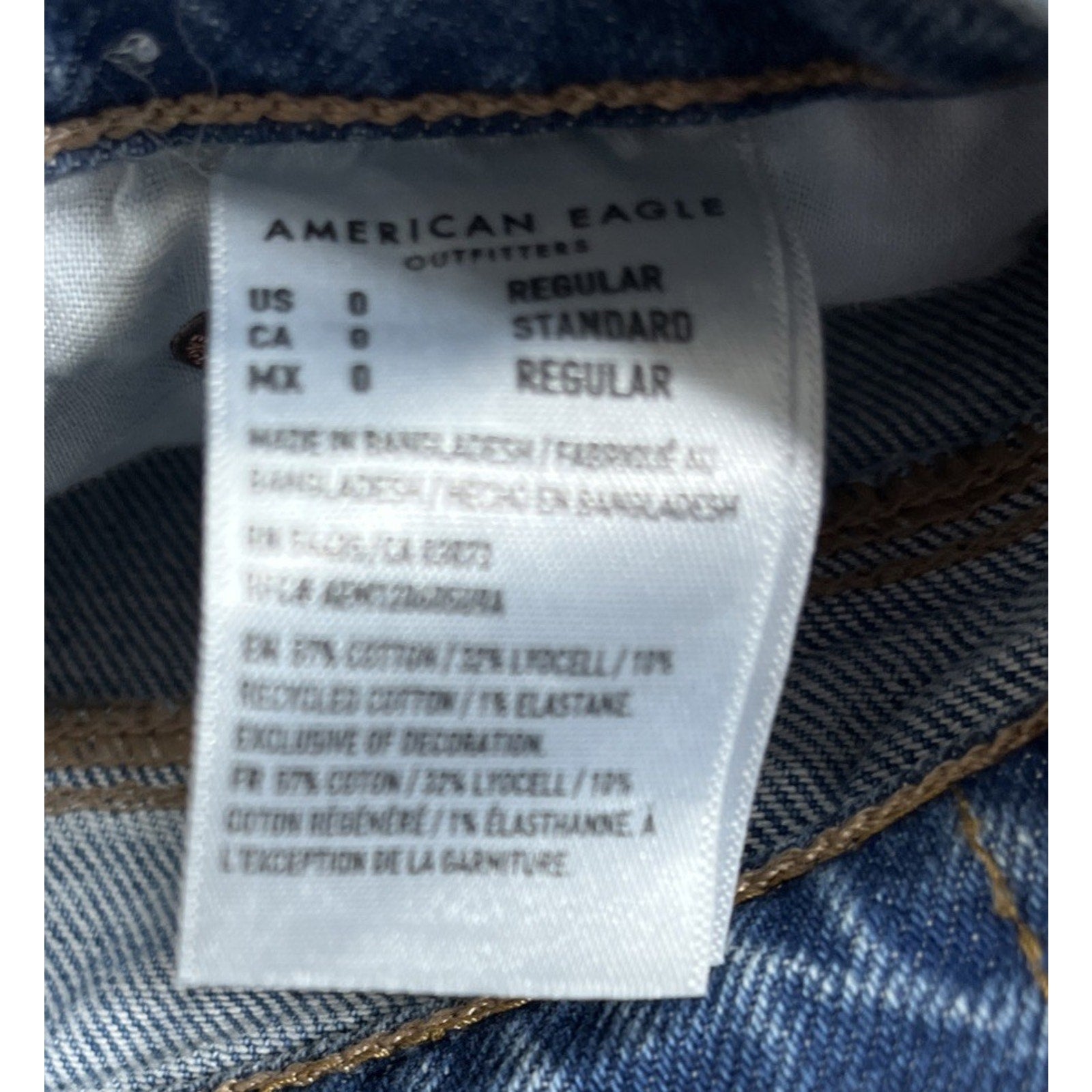 NWT American Eagle Stretch 90s Low Rise Skinny Kick Raw Hem Size 0
