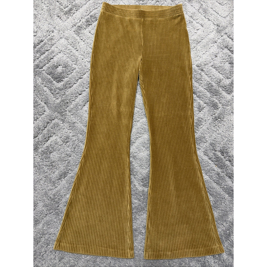 Aerie High Rise Groove On Rib Velour Flare Pants Size Large
