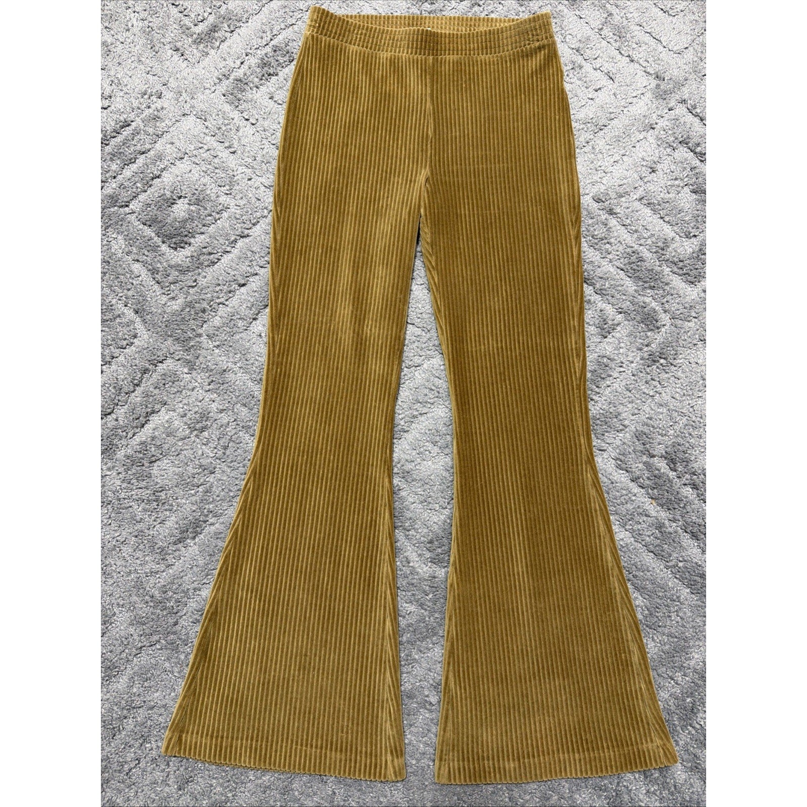 Aerie High Rise Groove On Rib Velour Flare Pants Size Large