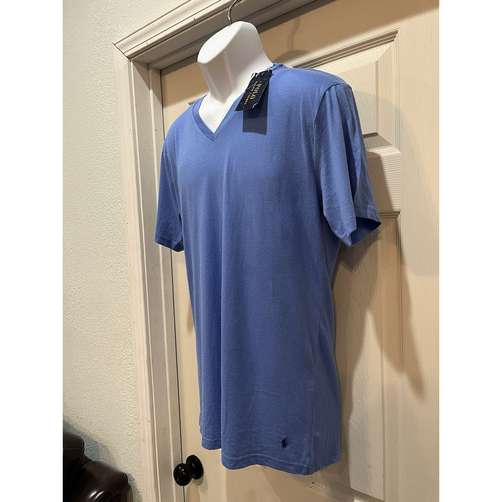 NWT Polo Ralph Lauren Blue Classic V-Neck T-Shirt Navy Pony