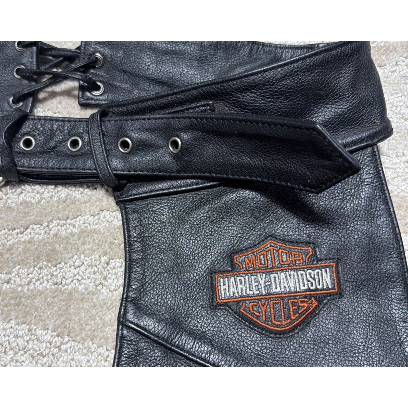 Genuine Leather Harley Davidson Chaps - Mens Large