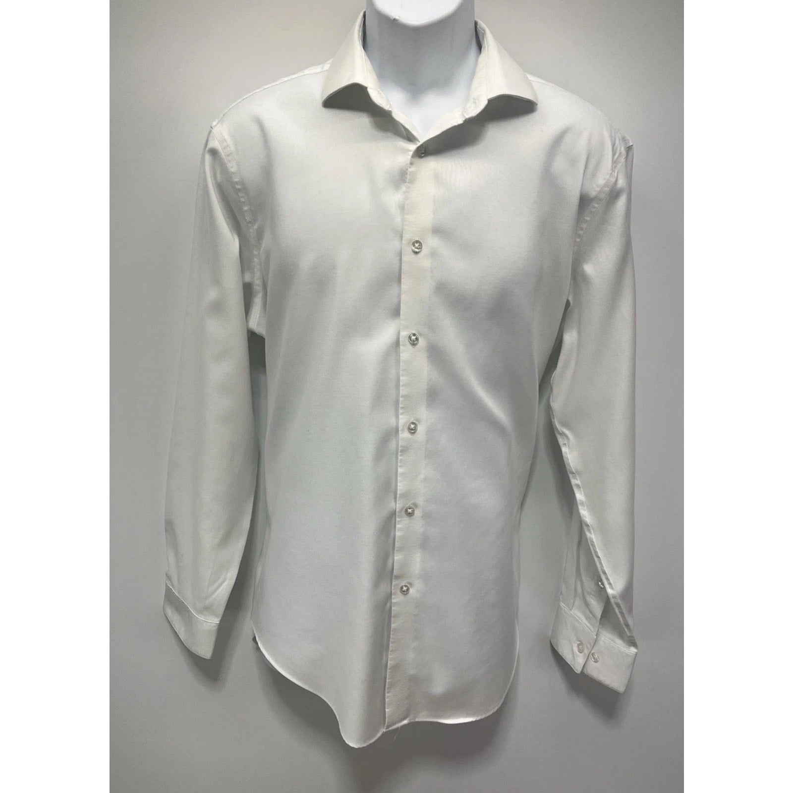 Calvin Klein Steel Non Iron Slim Fit Button Up Dress Shirt Size Large