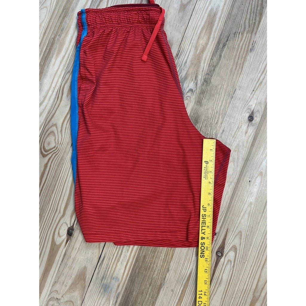 Nike Fly Shadow Dri-Fit Mens Red Striped Basketball Training Shorts Size Large