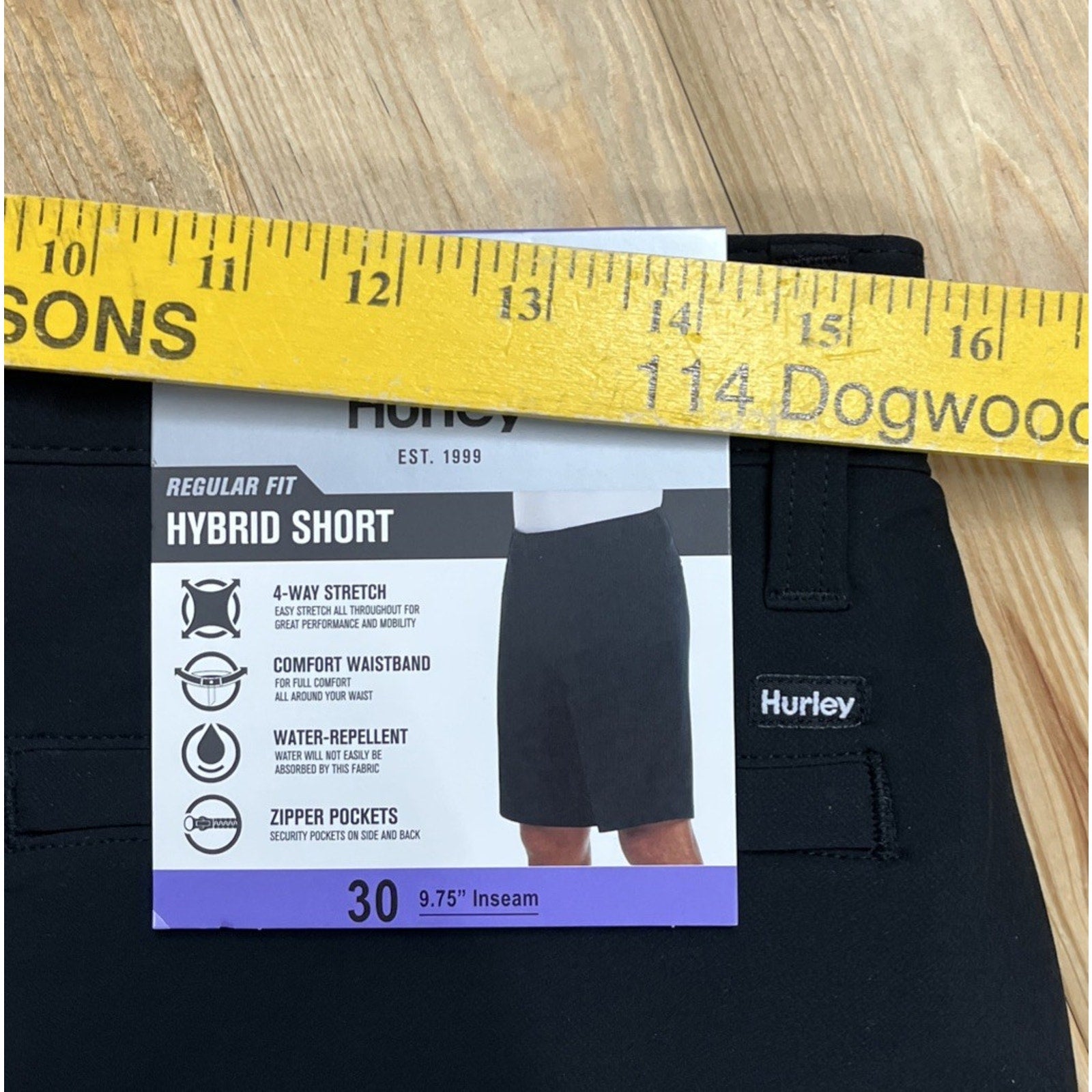 NWT Hurley Exist Hybrid Walk shorts Size 30 Men’s Black