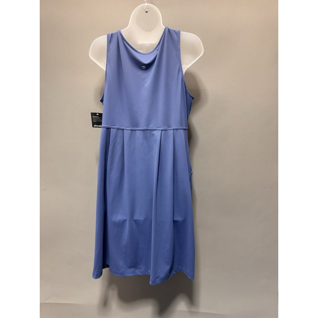Eddie Bauer Aster Crossover Dress Women’s Large Blue Sleeveless Pocket New