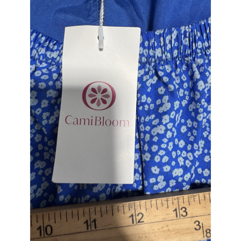 CamiBloom Blue Floral Cami Sundress 3XL Womens Sleeveless Spaghetti Strap Dress