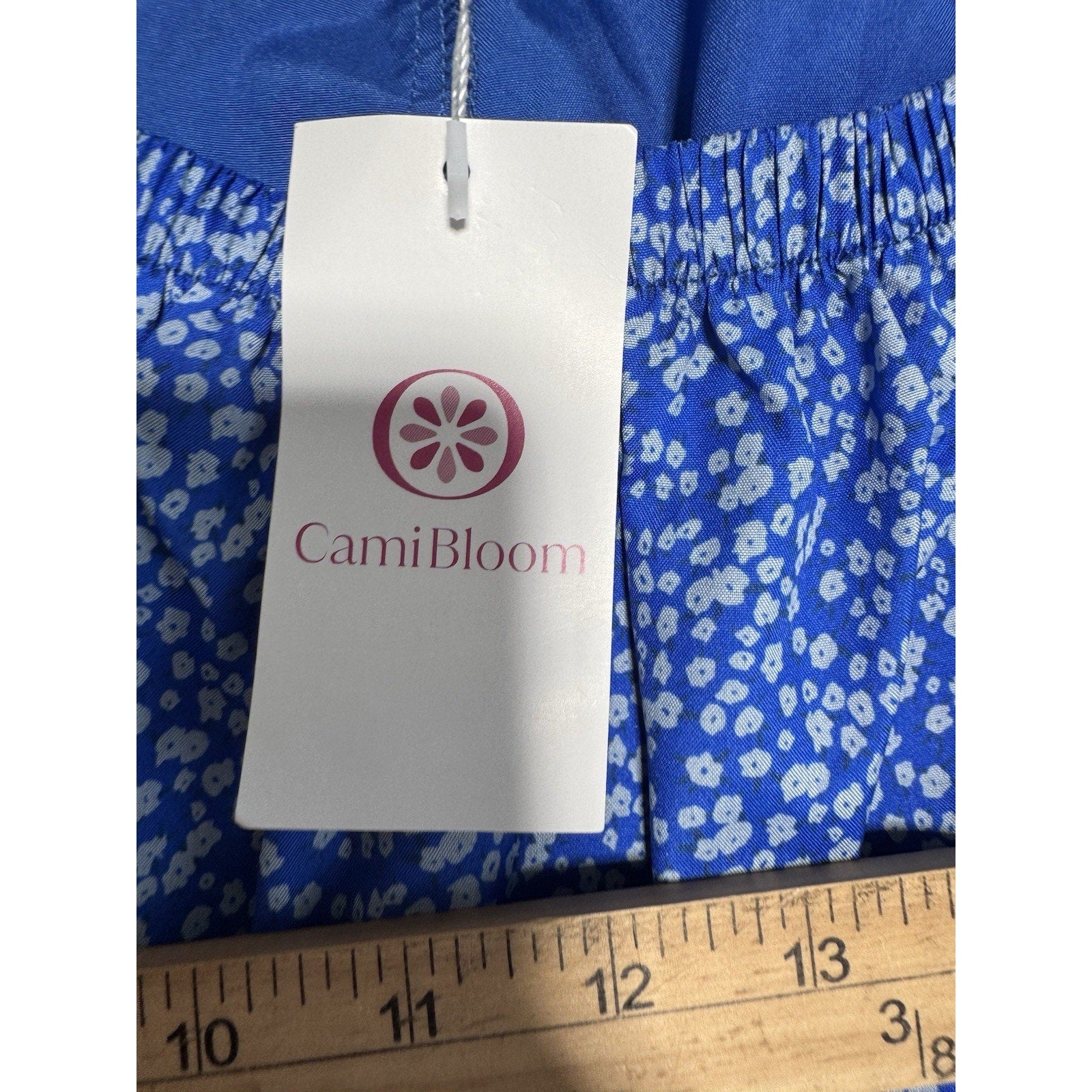 CamiBloom Blue Floral Cami Sundress 3XL Womens Sleeveless Spaghetti Strap Dress
