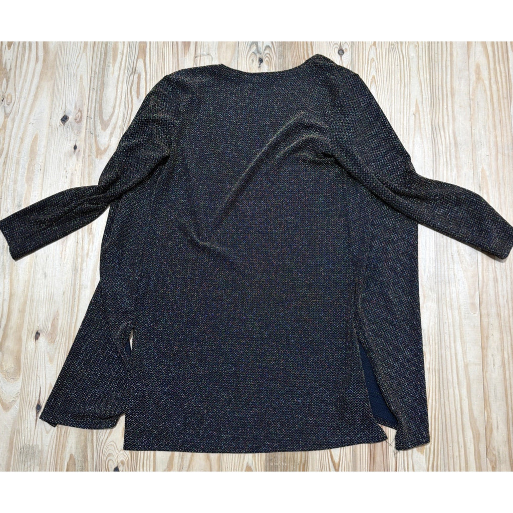 Vintage Tiffany & Grey Cardigan Metallic Gold Black Size Small Made In USA