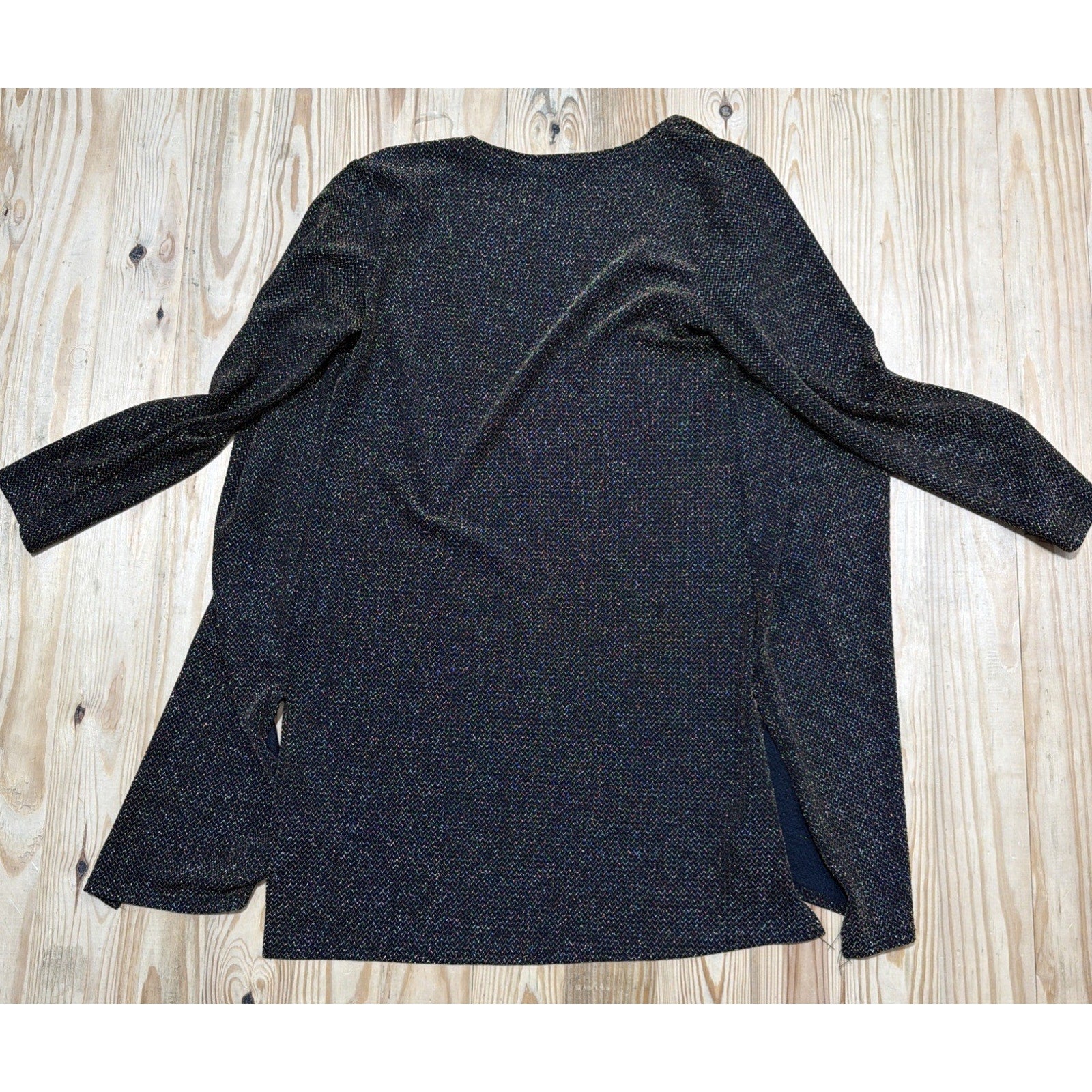 Vintage Tiffany & Grey Cardigan Metallic Gold Black Size Small Made In USA