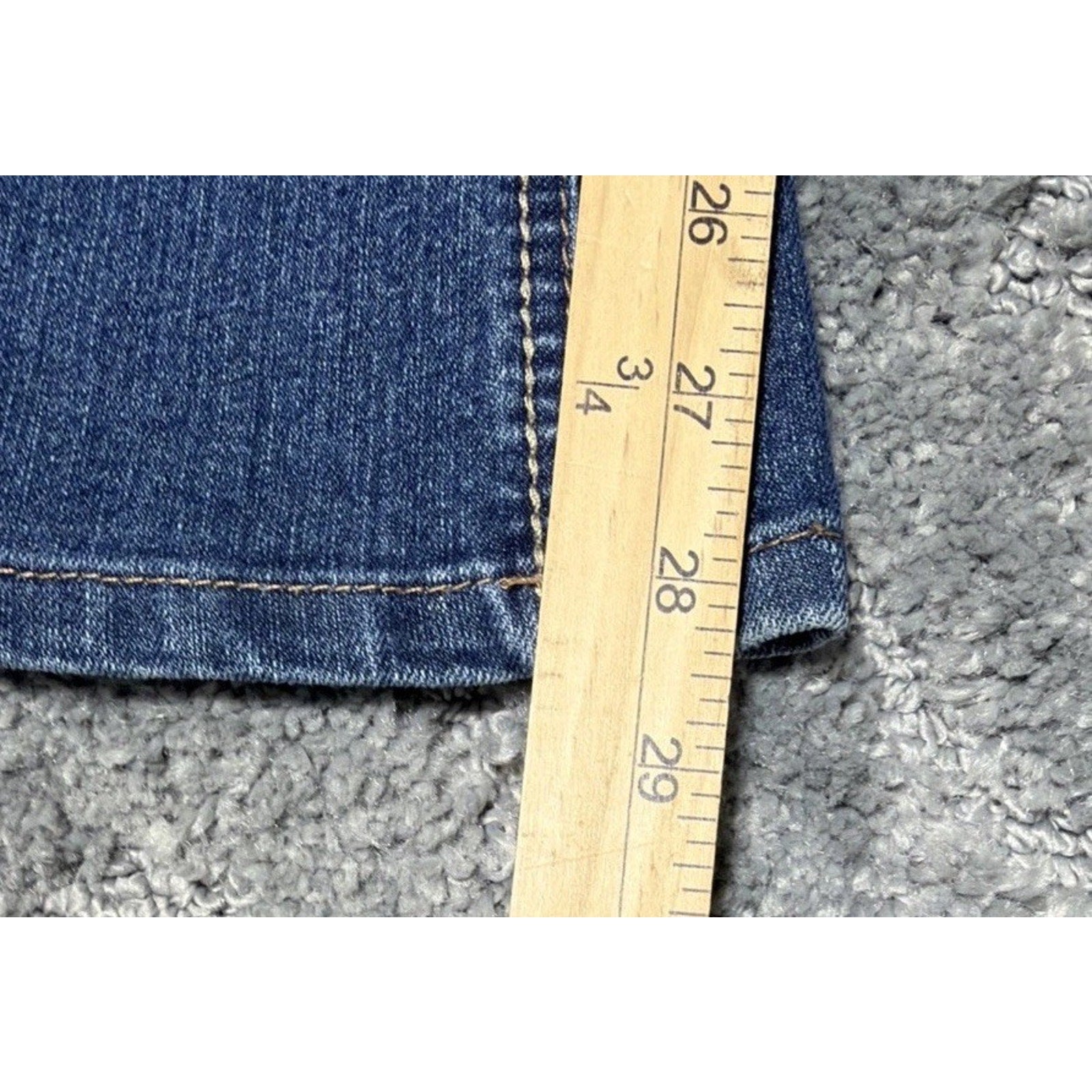 L.e.i. 5 Short Blue Denim Sofia Hipster Flare Embroidered Jeans Y2K 28x28