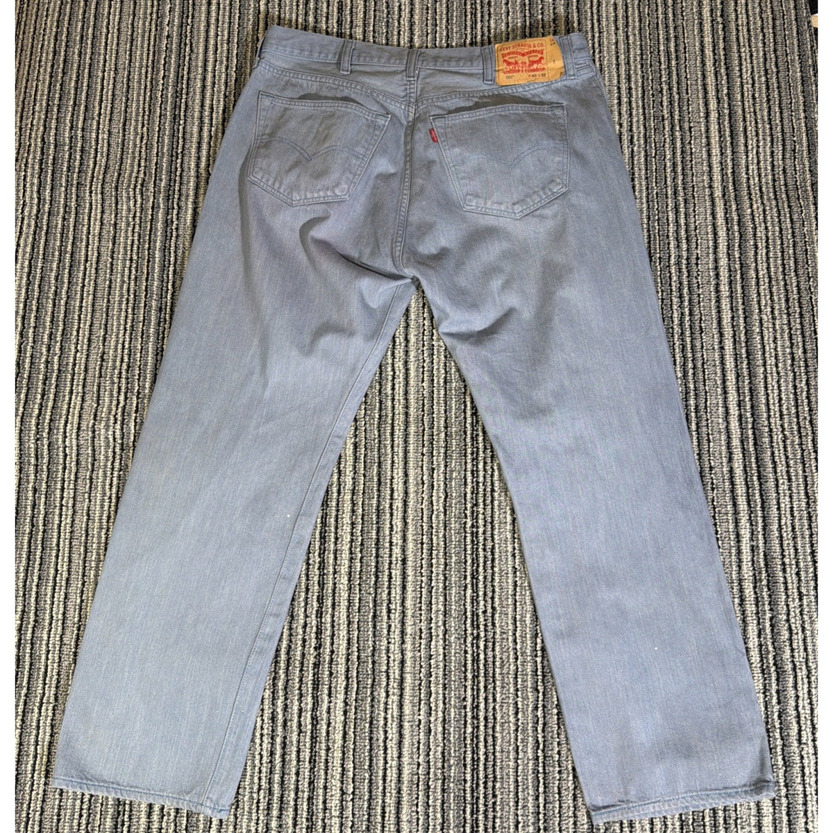 Levi's 501 Men's Gray Blue Straight Button Fly Jeans 40x32 Actual 38x30 Workwear