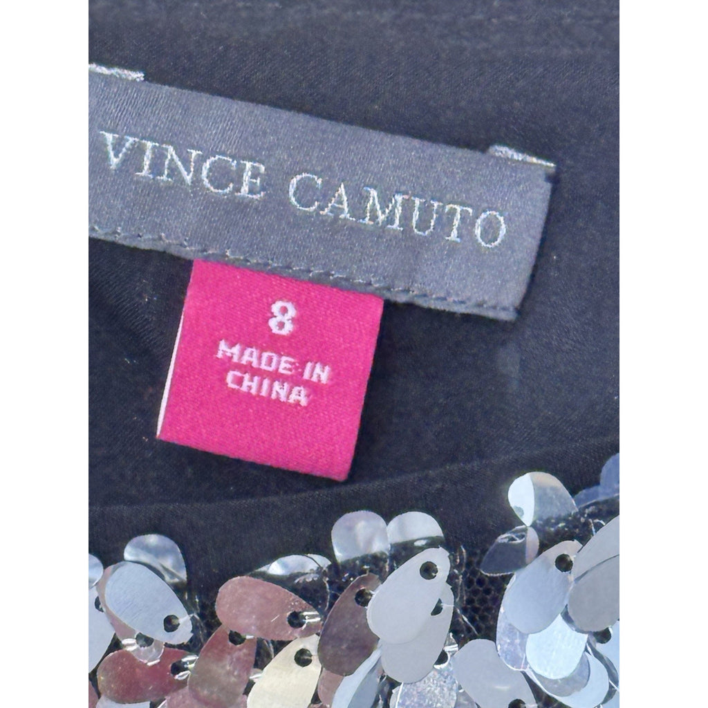 NEW Womens Vince Camuto Sequin Dress Size 8 Silver Black dress NWT