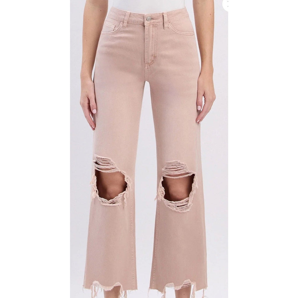 Distressed Jeans Vervet LA By Flying Monkey Raw Hem High Rise Denim Women’s 28